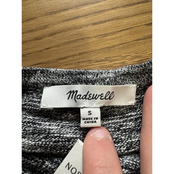 Madewell Cardigan Size Small Marled Panda Open Front Cardigan Sweater Pocket NWT - Picture 3 of 15